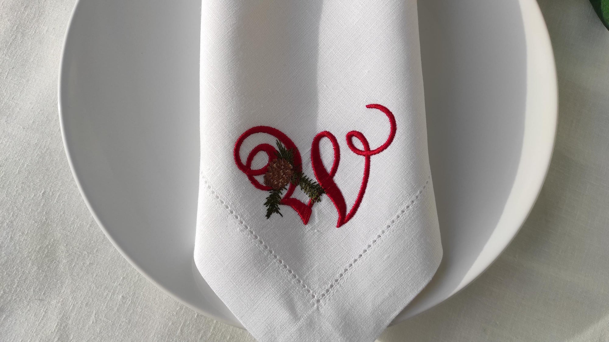 Christmas Monogrammed Napkins, Personalized  Linen Napkins, Xmas Monogrammed Napkins, Christmas Custom Linen Napkin