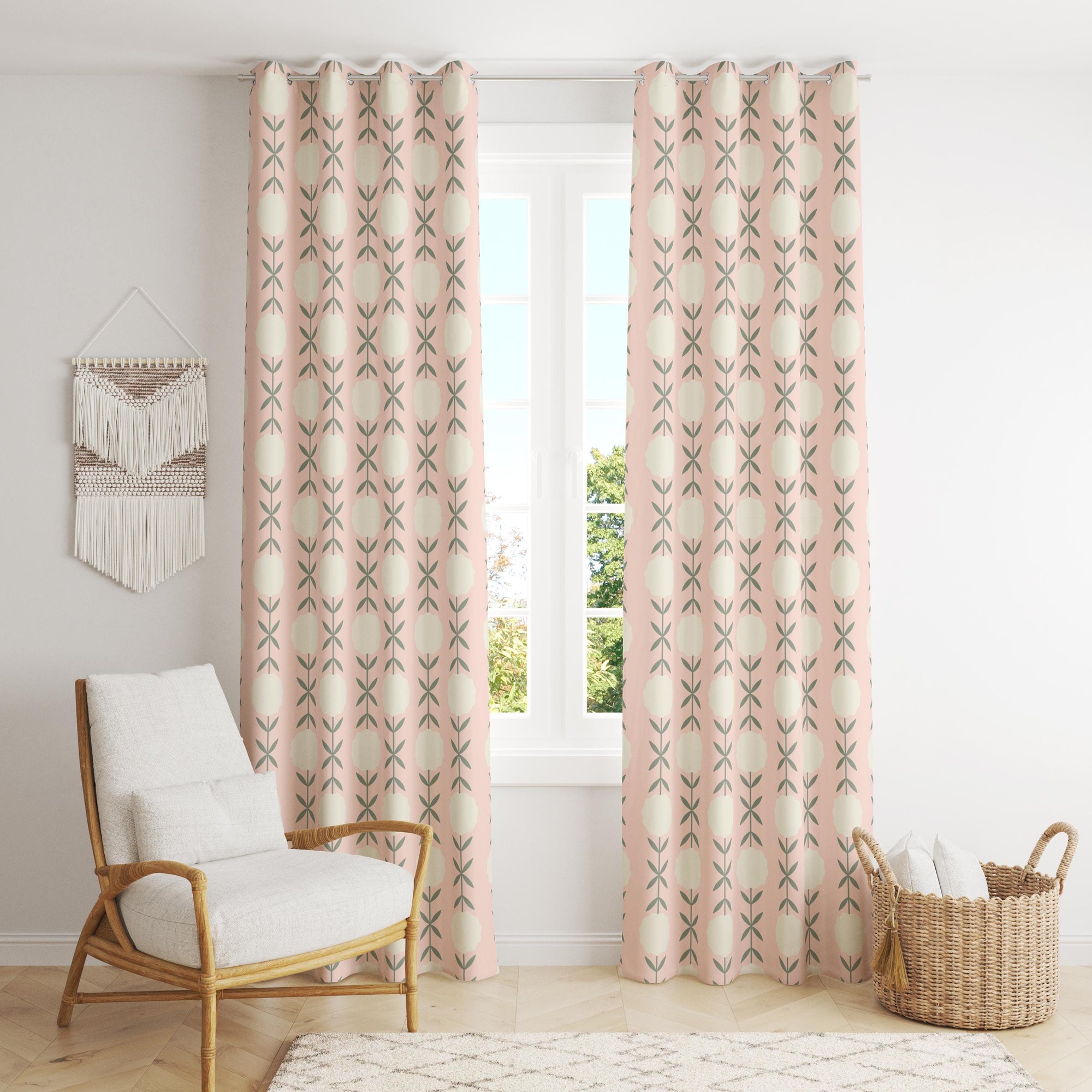 Mid-Century Window Curtains, Retro Abstract Curtains, 70s Retro Blackout Curtain Panel, Mid Century Modern Grommet Drapes, 80s Curtains