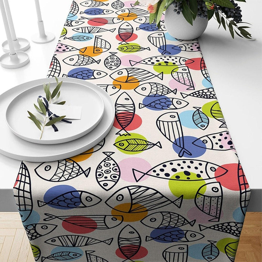 Nautical Table Runner, Beach House Runner, Marine Table Runner, Coastal Table Runner, Beach Table Runner, Blue Beach Table Runner Decor