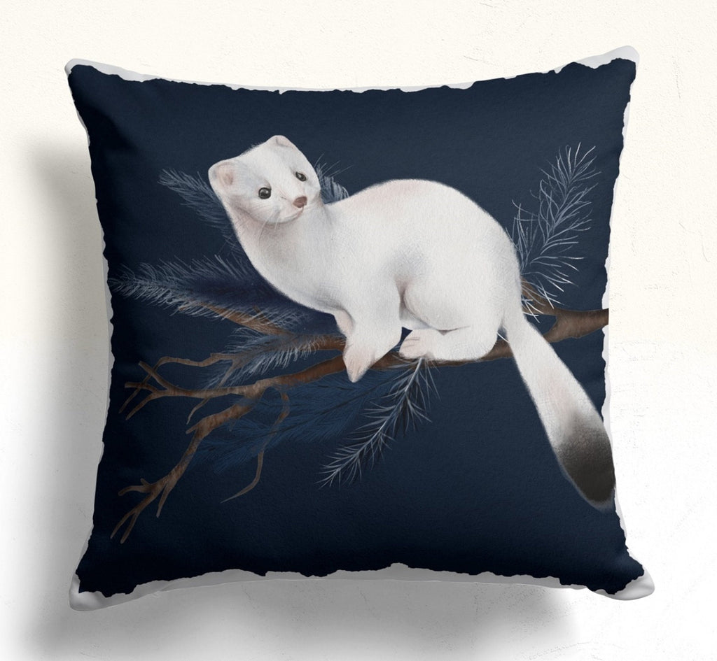 Winter Cute Birds Pillow Covers, Xmas Animals Throw Pillow Cover, Winter Holly Pillowcase, Christmas Pillow Case, Winter Animals Pillow