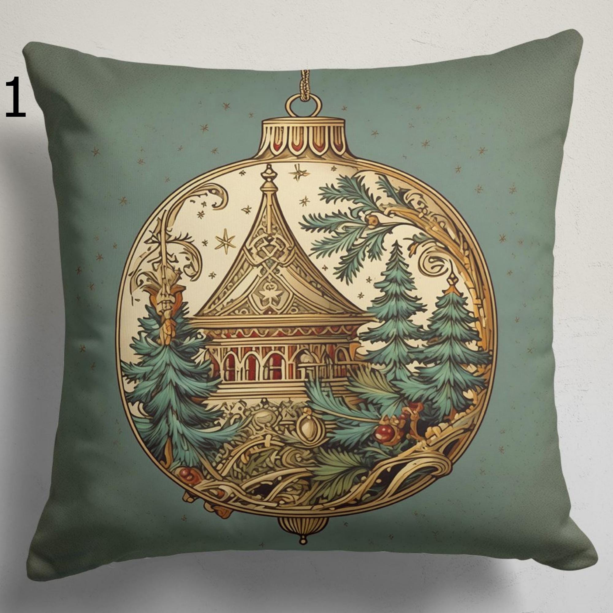 Mery Christmas Throw Pillow Cover, Xmas Cushion Cover, Santa Claus Pillow Covers, Christmas Home Decor, Christmas Pine Tree Pillowcase
