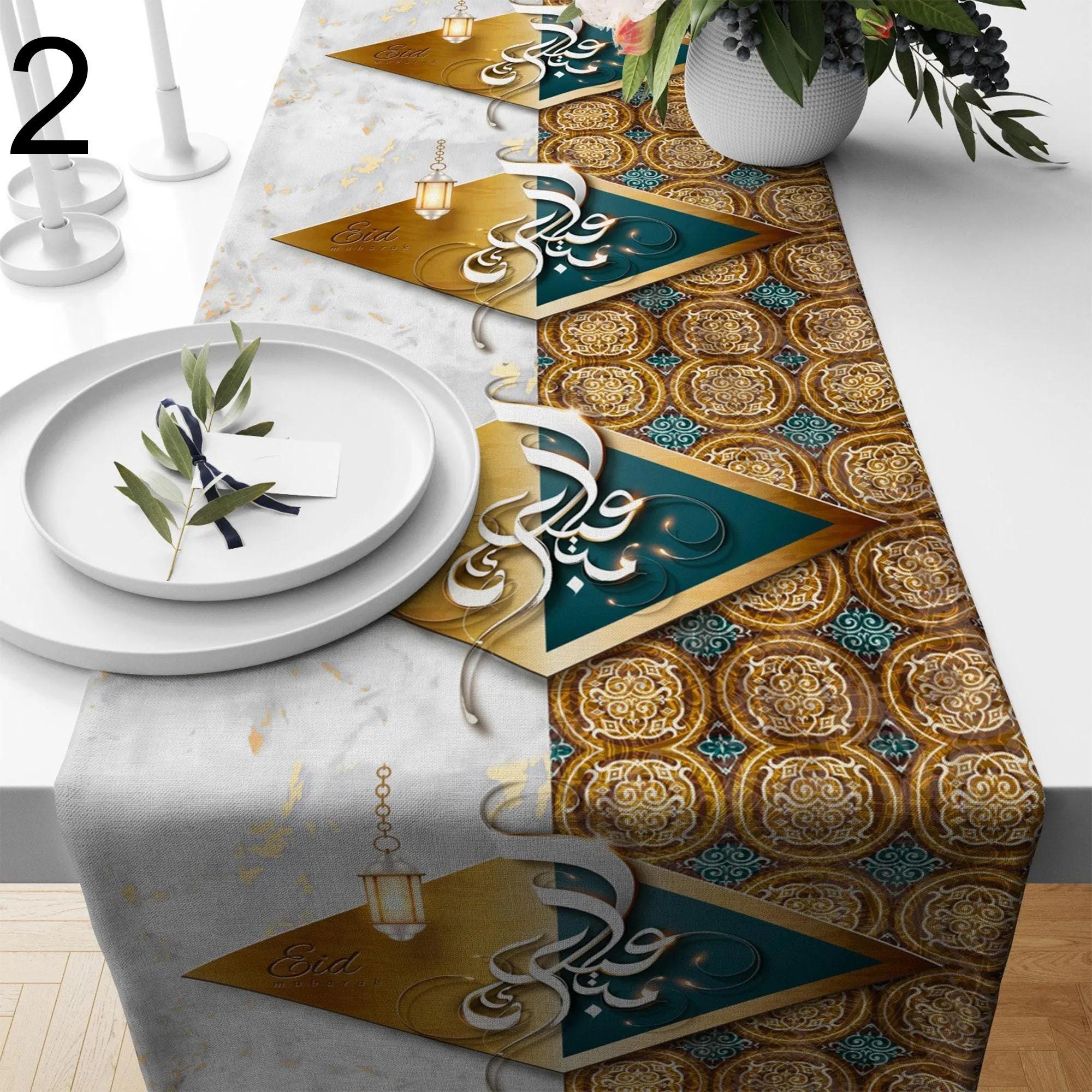 Eid Ramadan Table Runner, Ramadan Table Runner, Islamic Table Runner, Blessed Ramadan Table Decor, Gift for Muslim, Muslim Table Decor