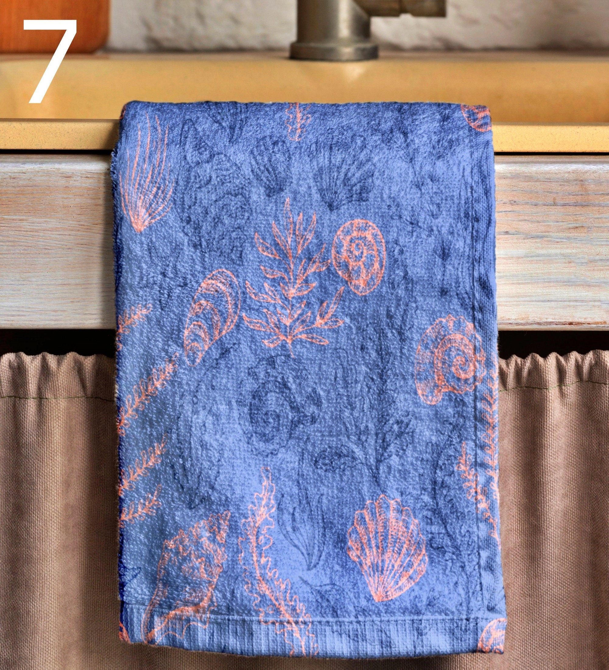 Starfish Hand Towel, Nautical Tea Towel, Sea Animals Hand Towel, Coastal Kitchen Tea Towel, Ocean Hand Towels,  Maritime Dish Towel