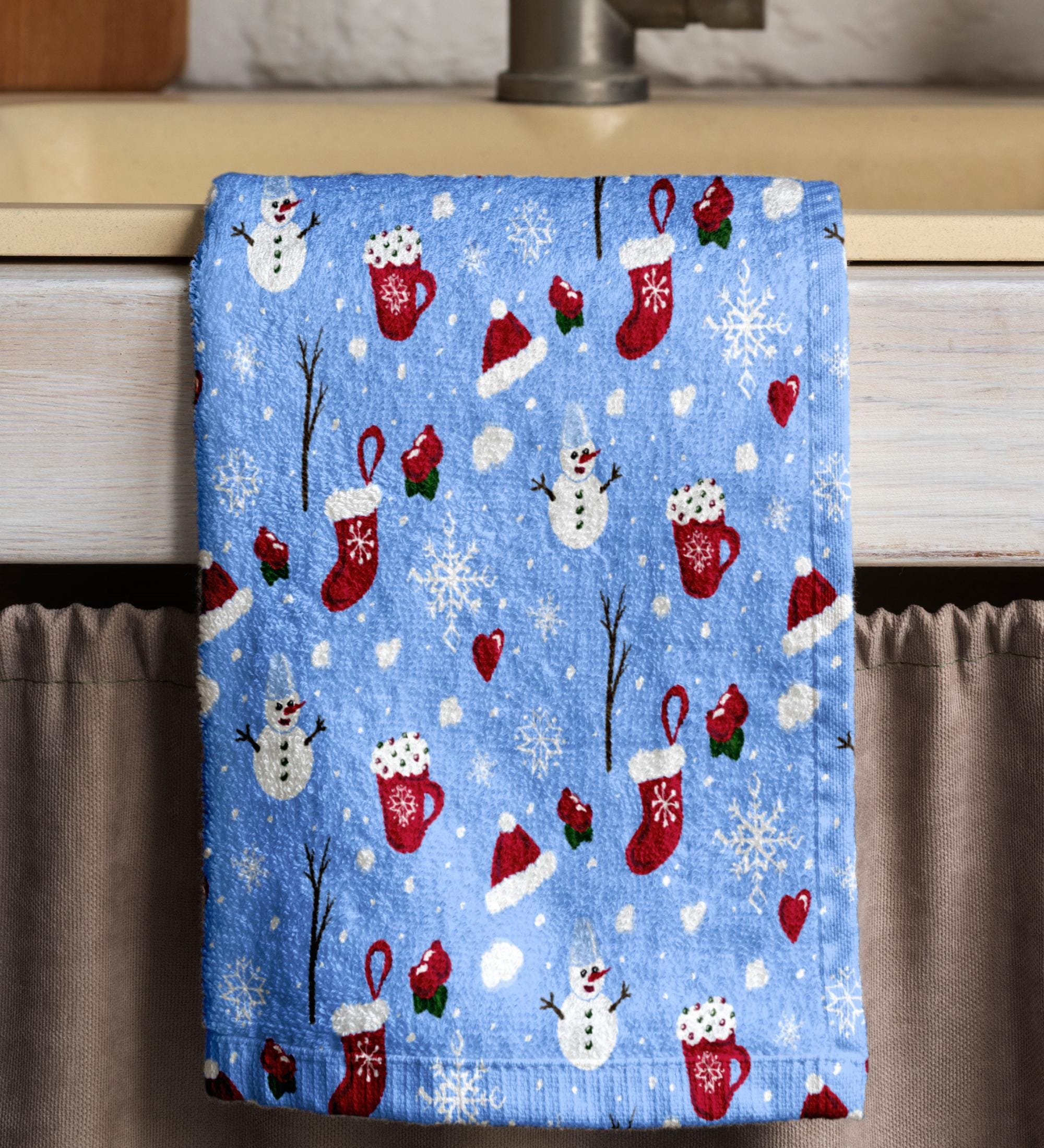 Mery Christmas Hand Towels, Xmas Deer Towels, Winter Holiday Dish Towels, Christmas Kitchen Decor Dish Towel, Noel Deer Kitchen Towels