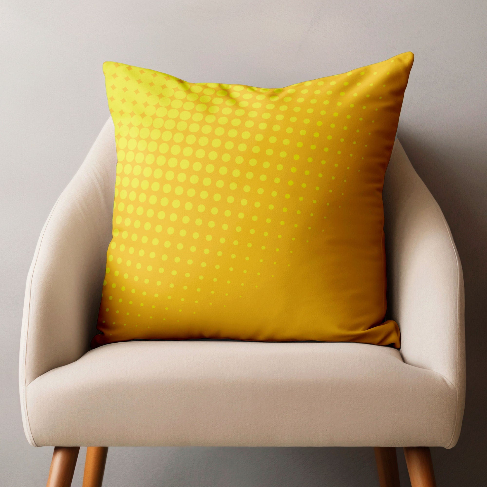 Mid Century Orange Pillowcase, Retro Pillow Cover, 1960s Cushion Cover, 70s Throw Pillow Cover, MCM Pillowcase