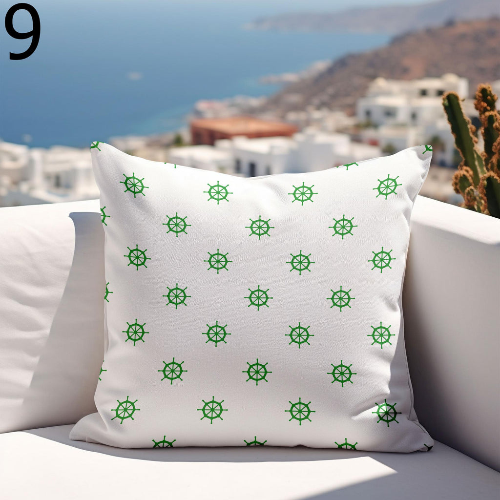 Nautical Outdoor Pillow Covers, Waterproof Ocean Cushion Cover, Outdoor Marine Waterproof Pillowcase, Coastal Water Resist Cushion Covers