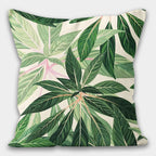 Tropical Leaves Pillow Cover, Leaves Pillow Cover, Floral Cushion Cover, Giant Leaves Cushion Cover, Green Botanical Pillow Cases