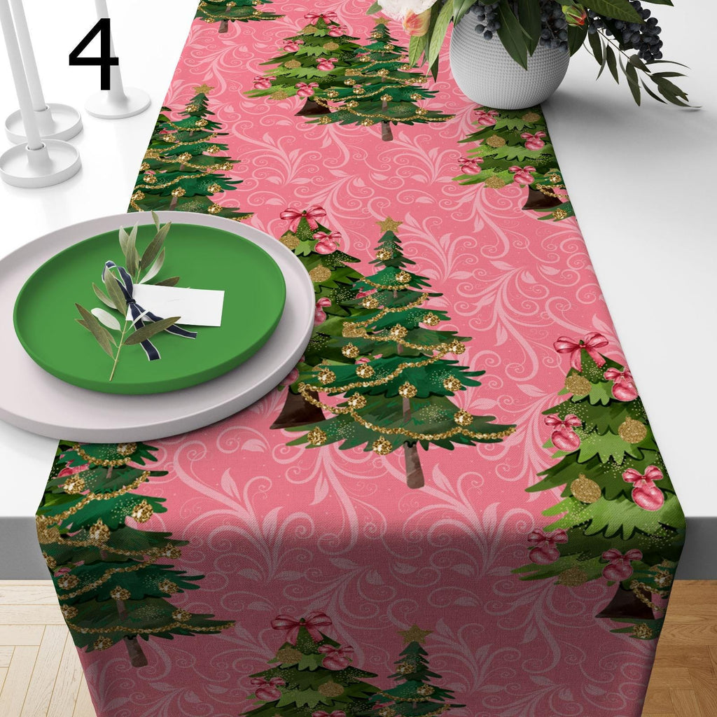 Christmas Pine Tree Table Runner, Holiday Pine Tree Table Runner, Xmas Table Runner, Merry Christmas  Table Runner, Christmas Table Cloth