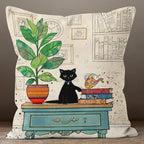 Cat Pillow Cover, Cute Cat Pillowcase, Cute Animal Home Decor, Print Pillow, Animal Pattern Pillow Covers, Pet Pillow Covers