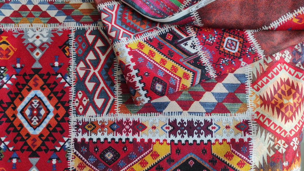 Ethnic Geometric Table Runner, Terracotta Southwestern Table Runner, African Geometric Tribal Table Runner, Ethnic African Table Runners