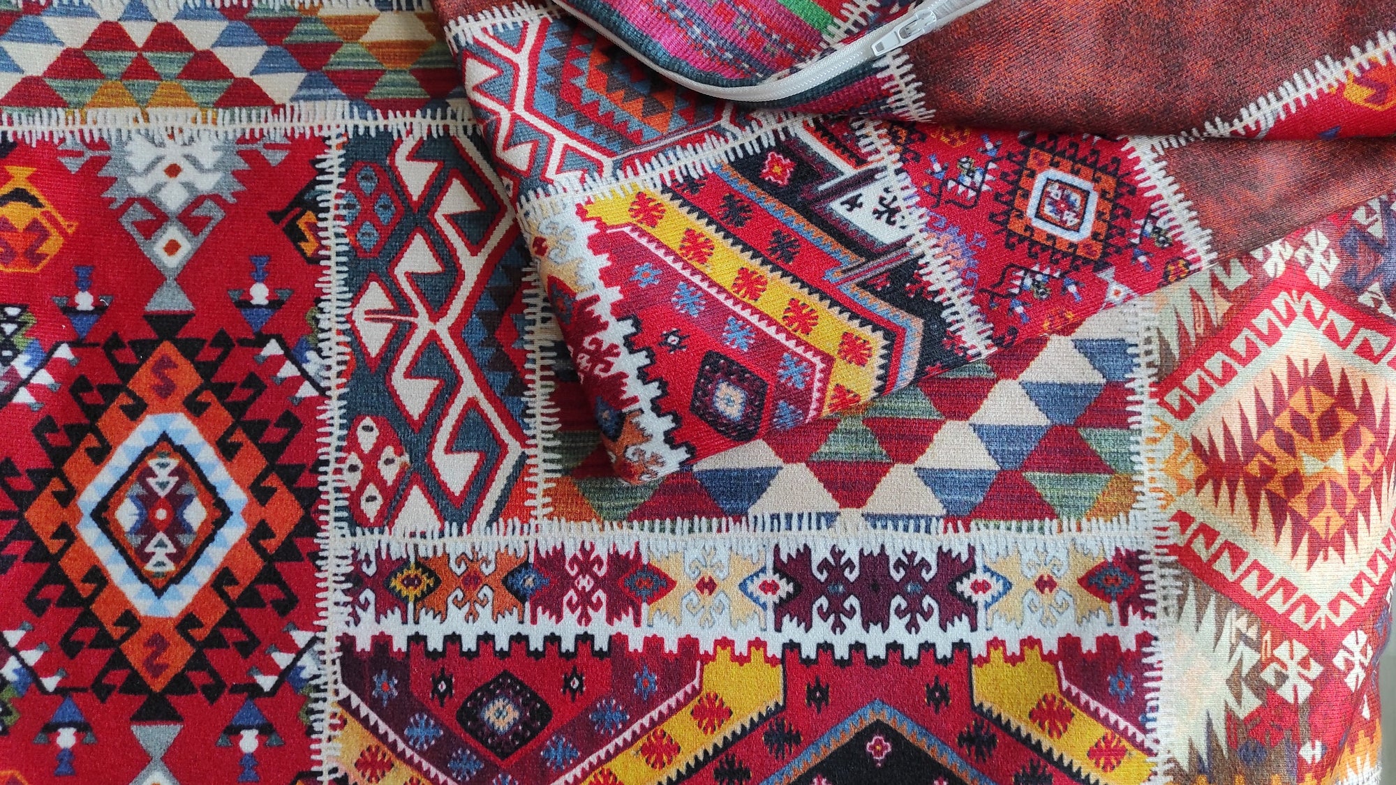 Ethnic Geometric Table Runner, Terracotta Southwestern Table Runner, African Geometric Tribal Table Runner, Ethnic African Table Runners