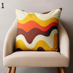 Retro Throw Pillow Cover, Mid Century Cushion Cover, 70s Retro Orange Print Pillowcase, Geometric Abstract Pillowcase, Retro Vintage Pillow