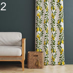 Yellow Lemon Pattern Curtains, Lemon Panel Curtain Home Decor, Lemon Printed Curtains, Lemon Home Decor, Decorative Curtains, Floral Curtain