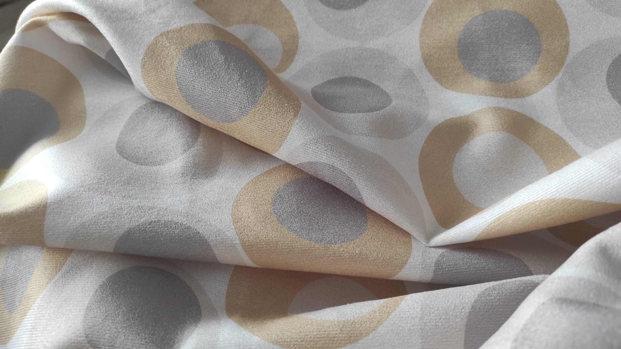 Retro 70s Curtains, Mcm Curtain Panels, Beige Modern Art Deco Style Curtain, Retro Groovy Curtains, Mid Century Modern Curtain Panels