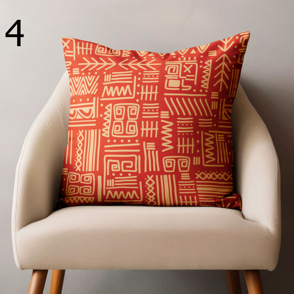 African Pillow Covers, African Mudcloth Digital Print Cushion Cover, African Ethnic Pillowcase, Ethnic African Throw Pillow Covers