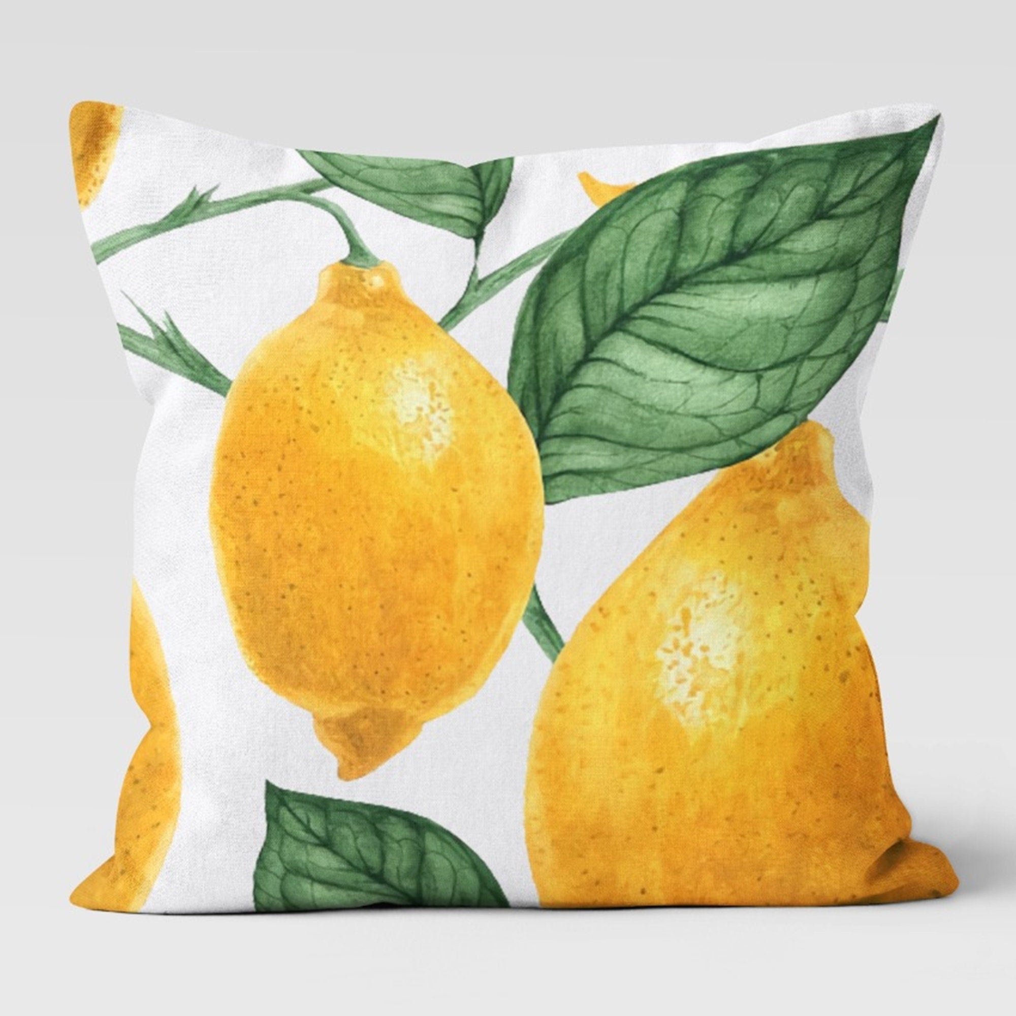 Lemon Pillow Covers, Outdoor Lemon Pillows, Lemon Cushion, Floral Summer Pillow, Lemon Kitchen Decor, Lemons Home Decor, Summer Pillow