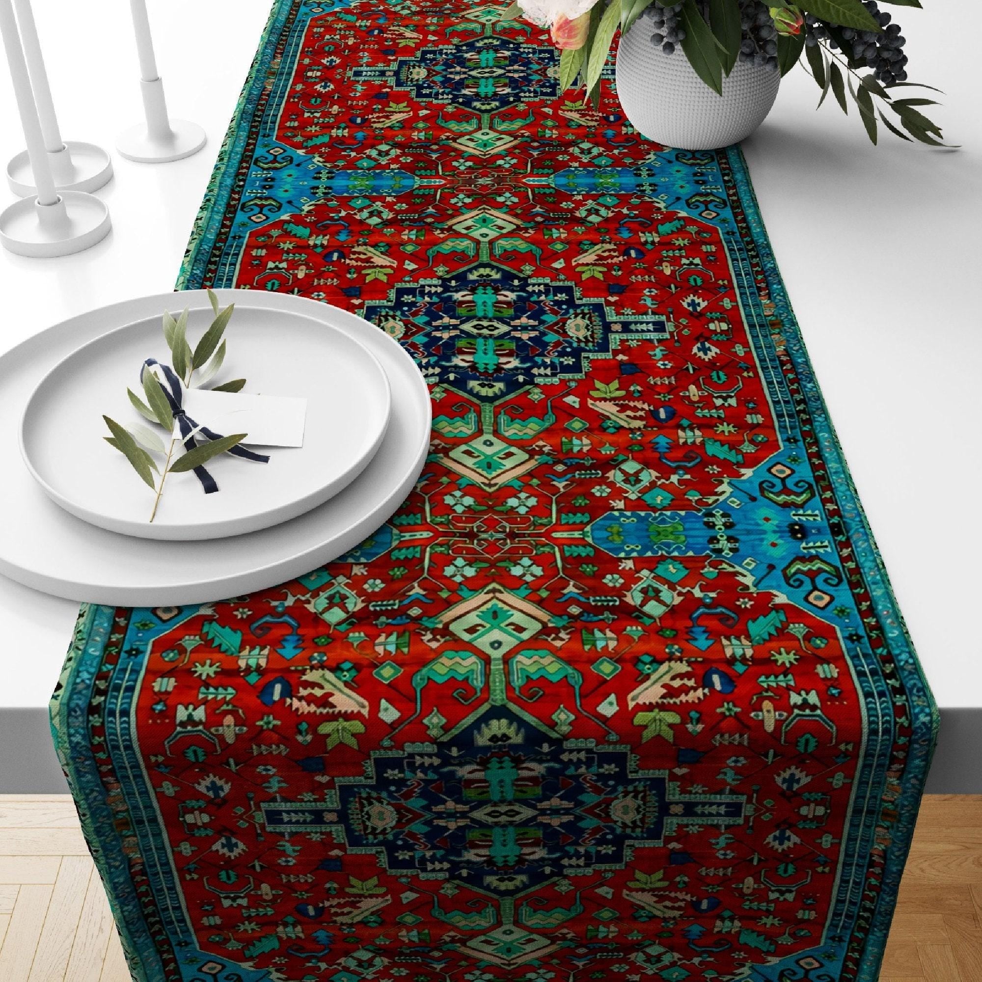 Ethnic Table Runners, Rug Table Runner, Authentic Table Runner, Kilim Table Runner, Southwestern Table Runner, Table Decoration