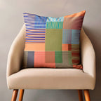 Abstract Throw Pillow Cover, Multicolor Boho Abstract Face Pillowcase, Multicolor Abstract Line Pillow Cover, Boho Abstract Cushion Cover