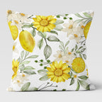 Lemon Pillow Covers, Outdoor Lemon Pillows, Lemon Cushion, Floral Summer Pillow, Lemon Kitchen Decor, Lemons Home Decor, Summer Pillow