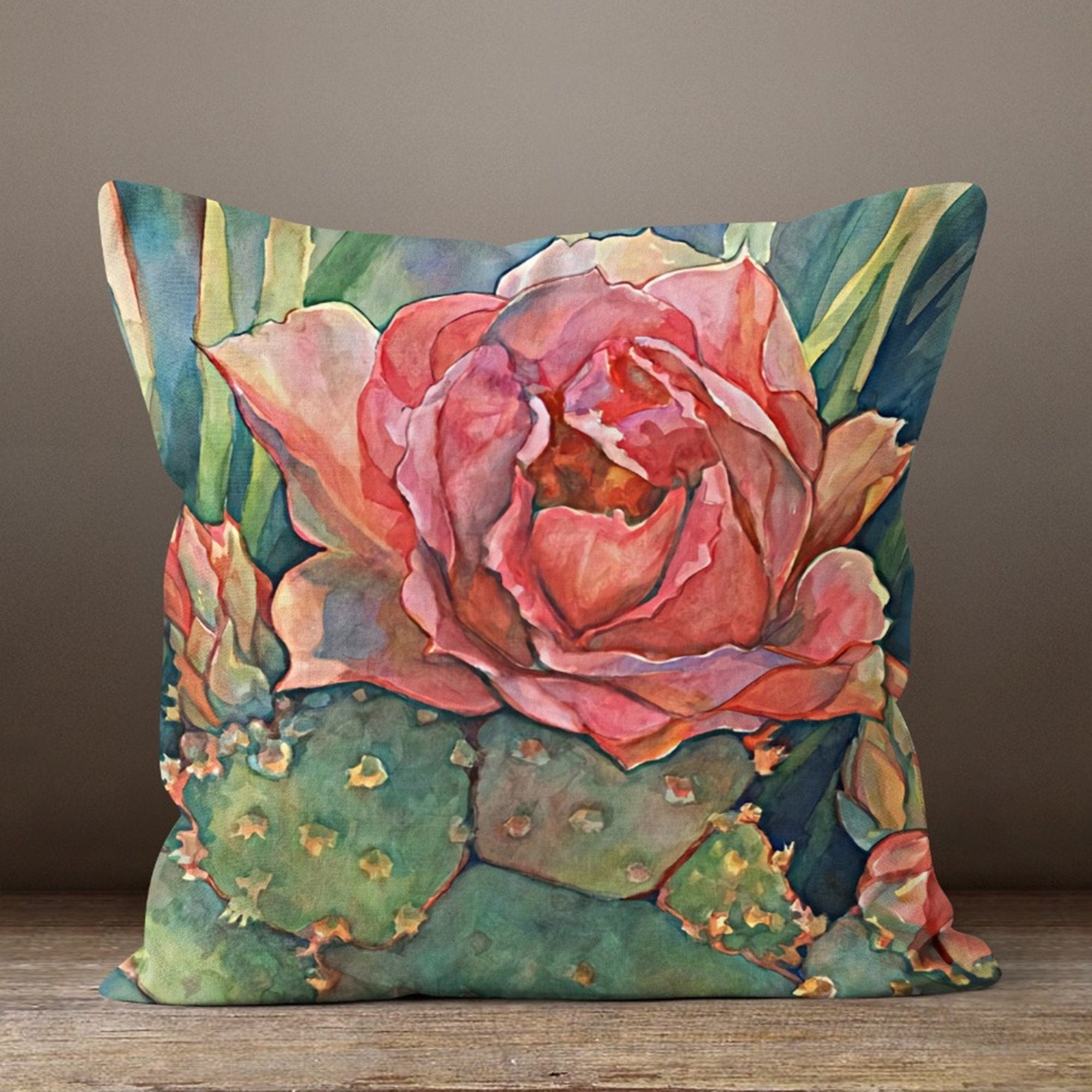 Succulent Flower Pillow Cover, Succulent Pillow, Cactus Pillow Covers, Floral Pillow Cover, Plant Pillow, Succulent Cushioncal