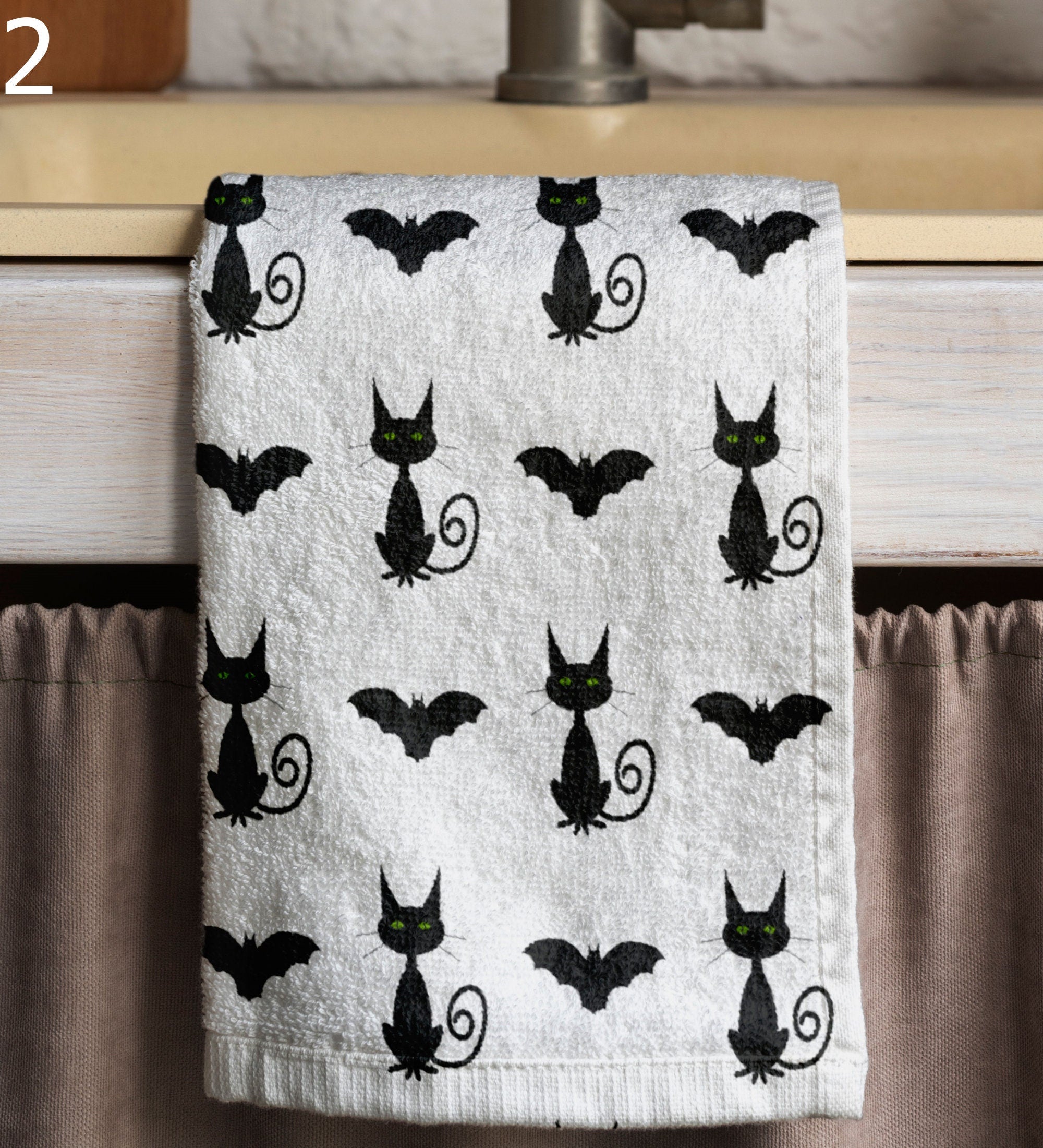 Halloween Tea Towels, Halloween Cute Dish Towel, Fall Hand Towel, Orange Halloween Print Kitchen Towels, Halloween Kitchen Decor