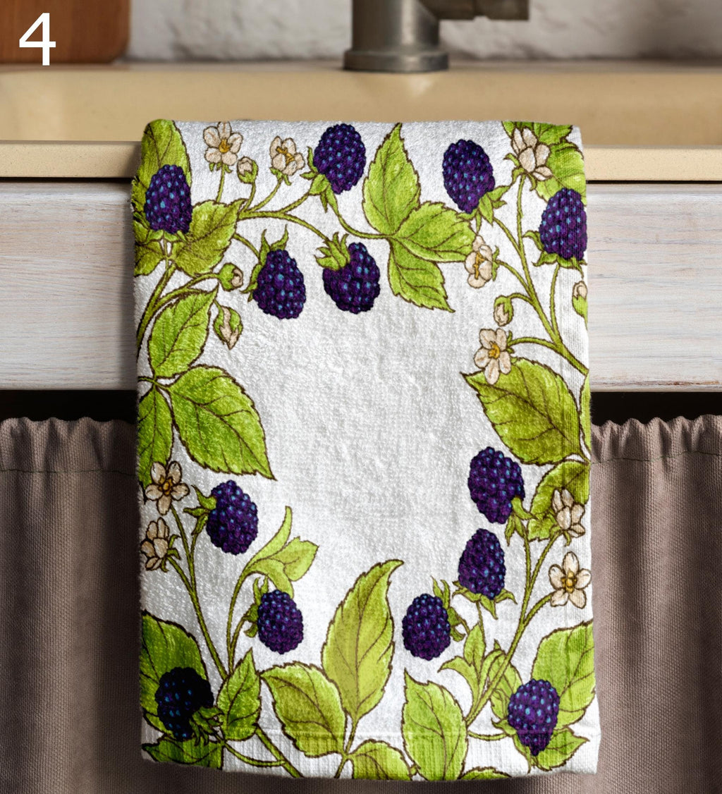 Multicolor Summer Fruit Tea Towels, Fresh Fruit Dish Towel, Fruit Hand Towels, Colorful Kitchen Towels, Fruit Kitchen Fingertip Towels