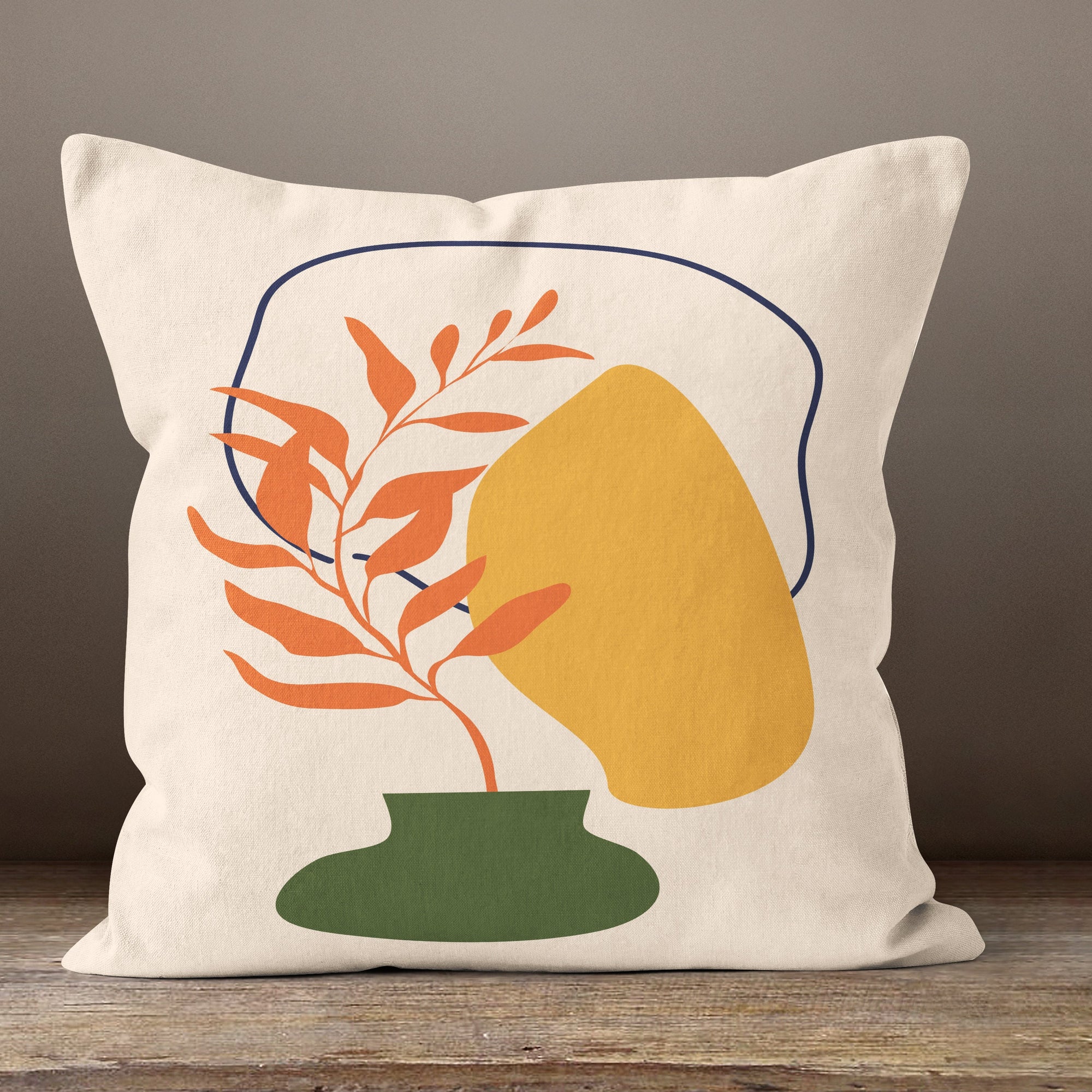 Modern Abstract Pillow Covers, Minimalist Abstract Leaf Pillowcase, Abstract Throw Pillow Cover, Modern Abstract Leaves Cushion Cover