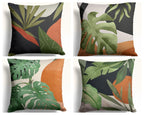 Abstract Leaves Cushion Covers, Modern Abstract Cushion Covers, Tropical Abstract Cushion Covers, Botanical Giant Leaves Print Cushion Cover