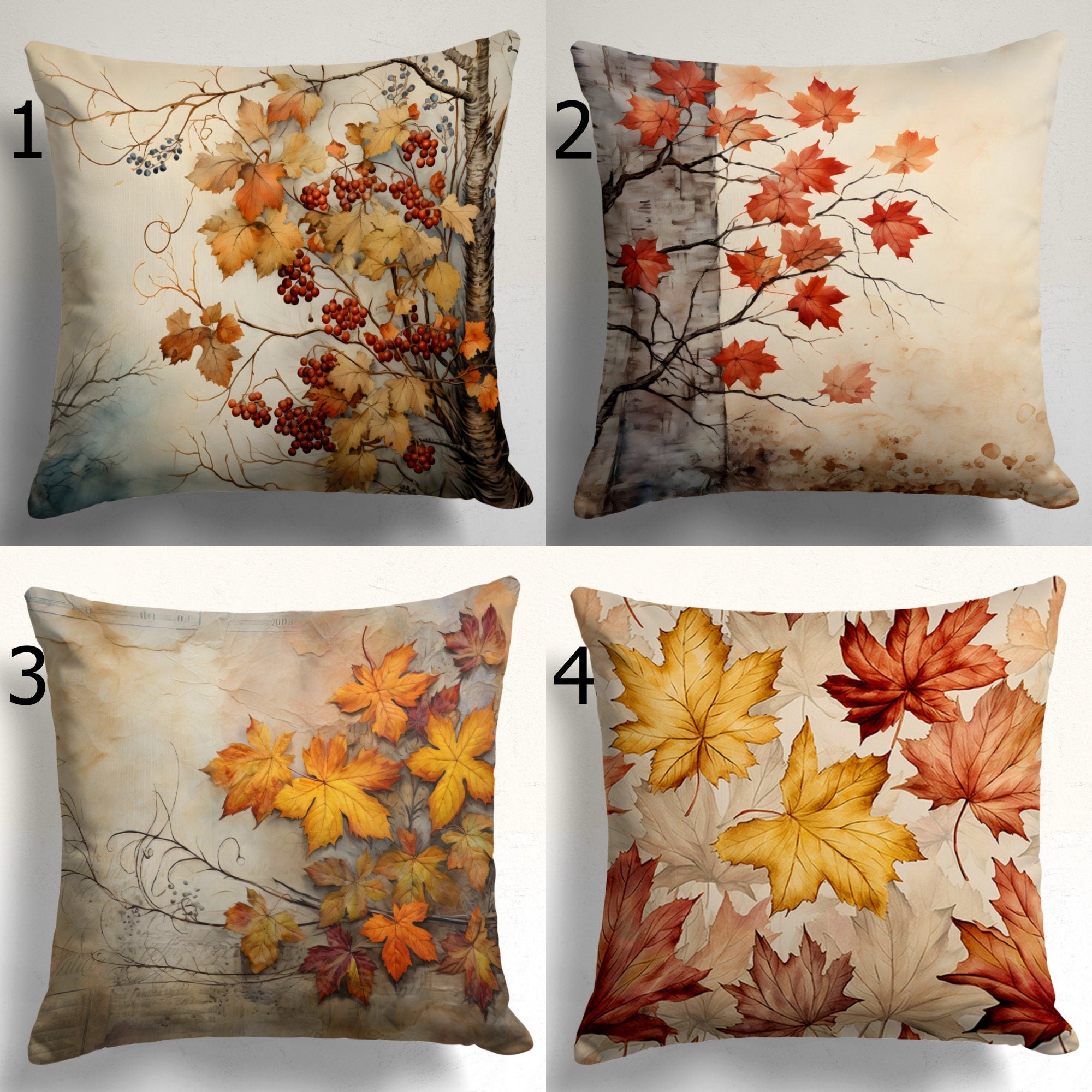 Fall Leaves Cushion Cover, Autumn Pillow Covers, Autumn Throw Pillow Cover, Autumn Gift, Fall Dry Leave Pillowcase, Fall Home Decor