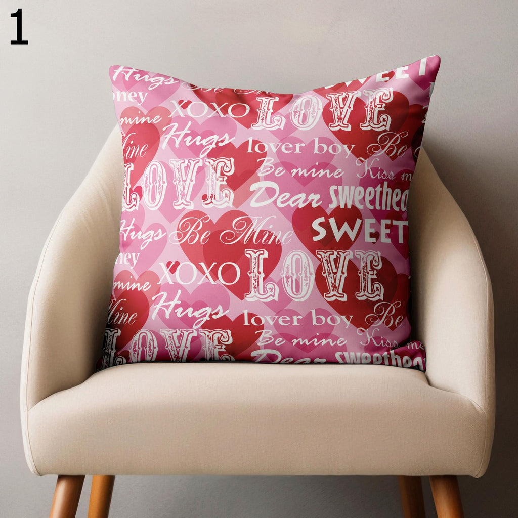 Valentine's Day Pillow Covers, Cute Valentine Throw Pillow Covers, Red Heart Pillow Cover, Love Cushion Covers, Valentine's Day Home Decor