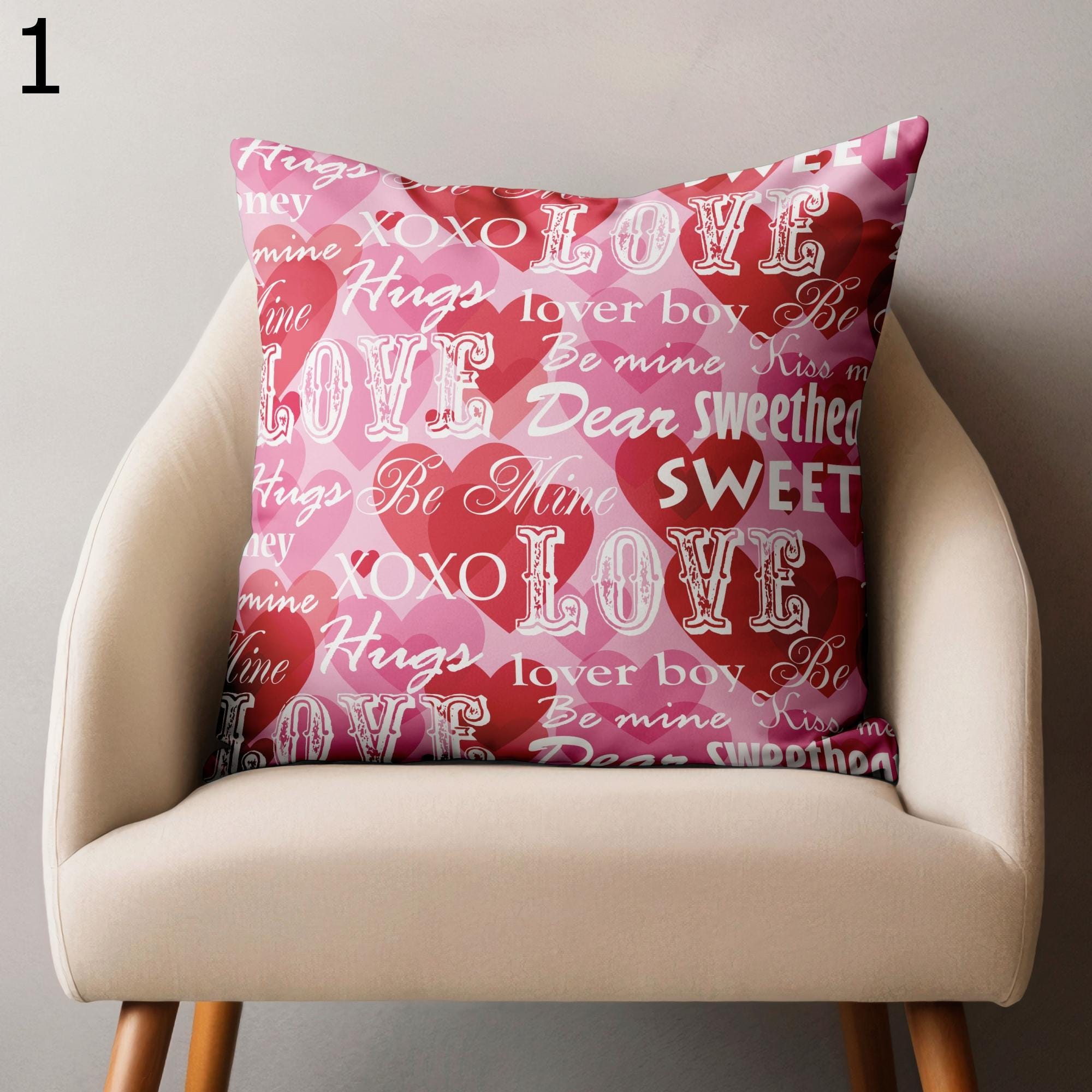 Valentine's Day Pillow Covers, Cute Valentine Throw Pillow Covers, Red Heart Pillow Cover, Love Cushion Covers, Valentine's Day Home Decor