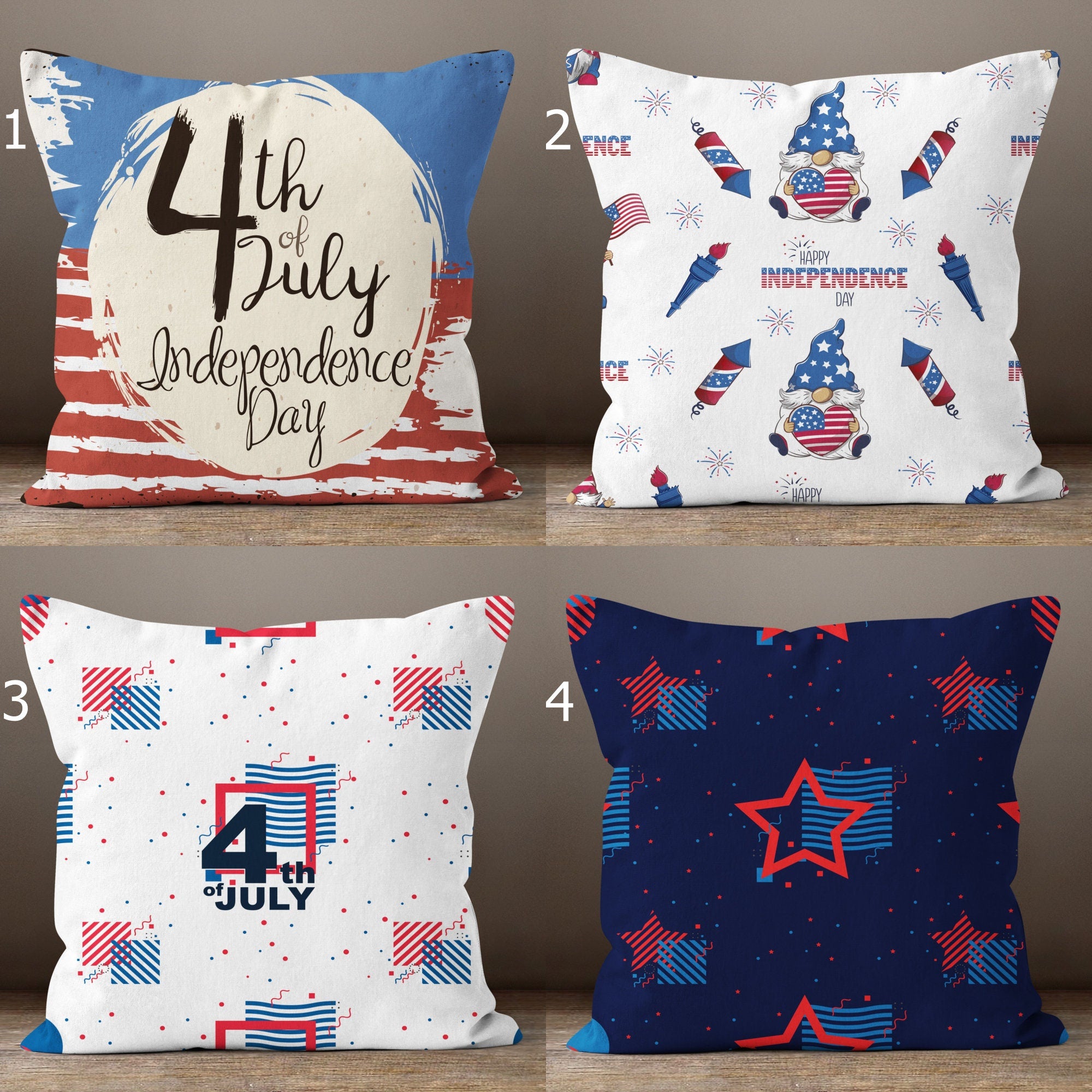 4th of July Pillow Cover, USA Flag Throw Pillowcase, Patriotic Pillow Covers, Independence Day Pillowcase, American Flag Throw Pillow Cover