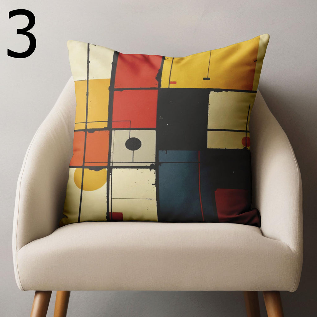 Retro Bauhaus Pillow Covers, 70s Style Pillow Cover, Mid Century Throw Pillow Cover, Retro Pillowcase, Retro Geometric Cushion Covers
