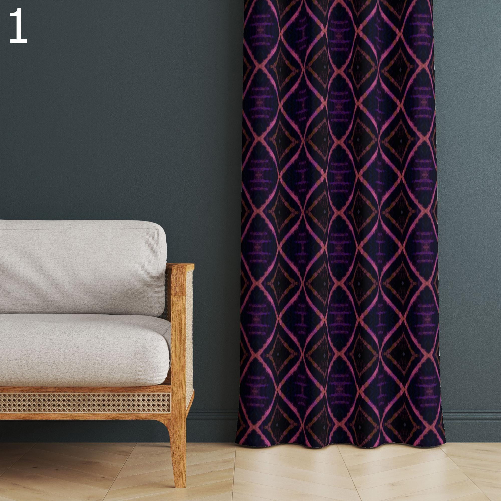 Ethnic Print Drapes, Southwest Modern Curtains, Southwestern Window Curtains, Rug Design Blackout Curtain, Ethnic Western Grommet Curtain