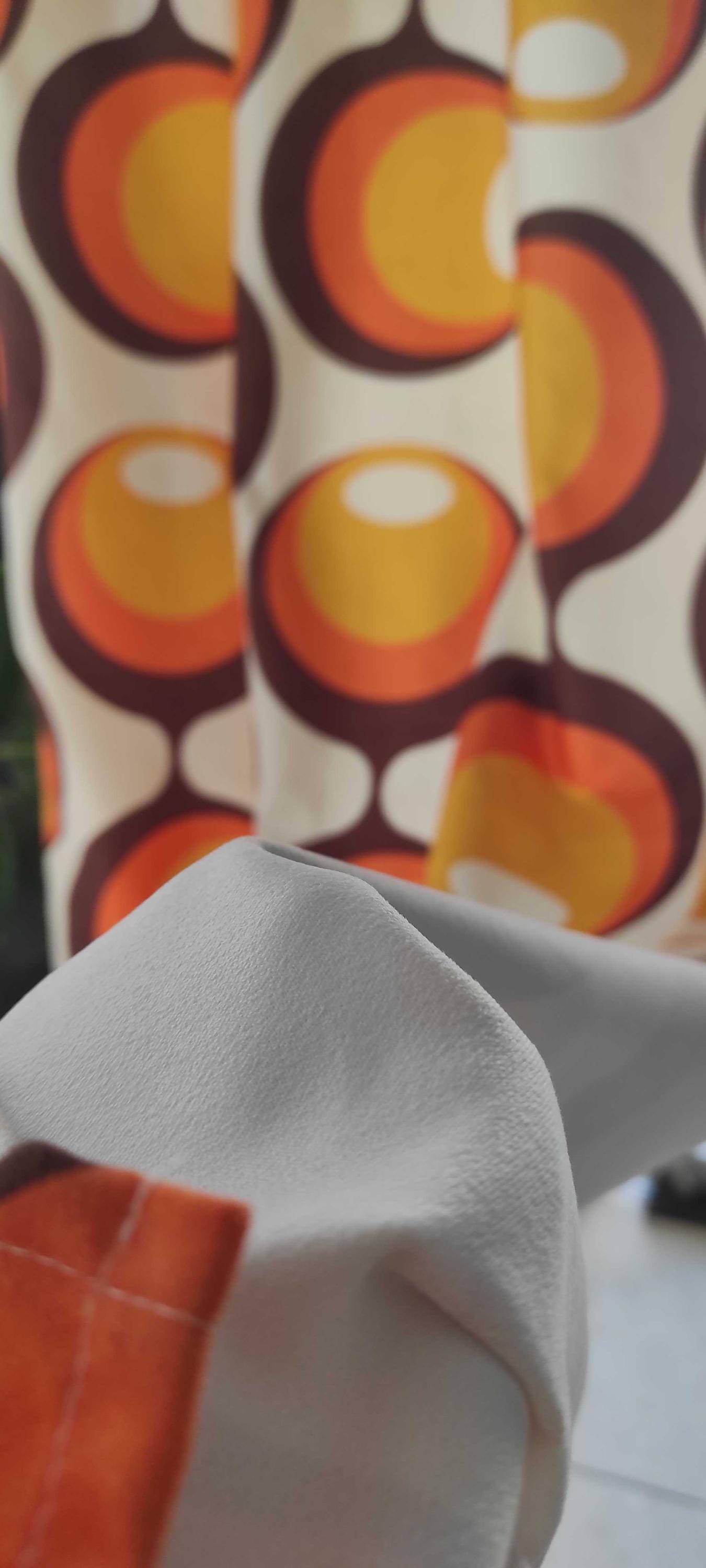 Retro Curtains, Mid Century Modern Window Curtains, 70s Retro Orange Curtain, MCM Curtain, Retro Vintage Print Drapes, 60s, 80s Curtains