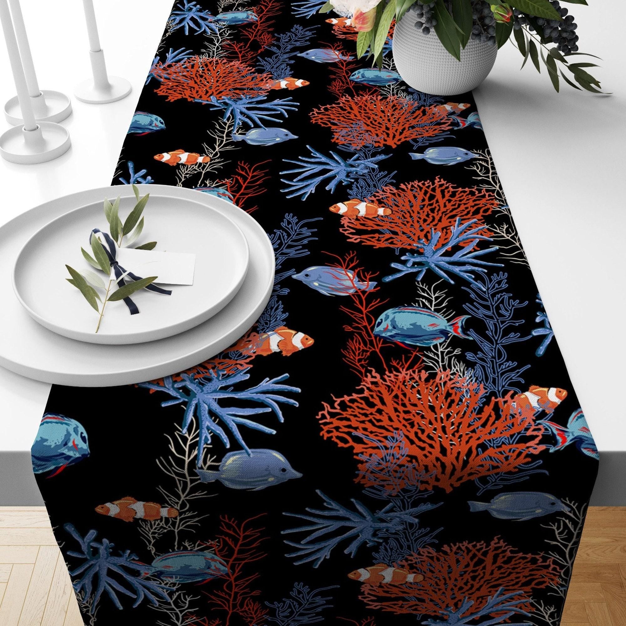 Nautical Table Runner, Beach House Runner, Marine Table Runner, Coastal Table Runner, Beach Table Runner, Blue Beach Table Runner Decor