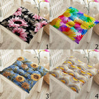Floral Chair Pads, Sunflower & Daisy Seat Cushions, Colorful Flower Kitchen Patio Pillows, Multicolored Floral Chair Cushions