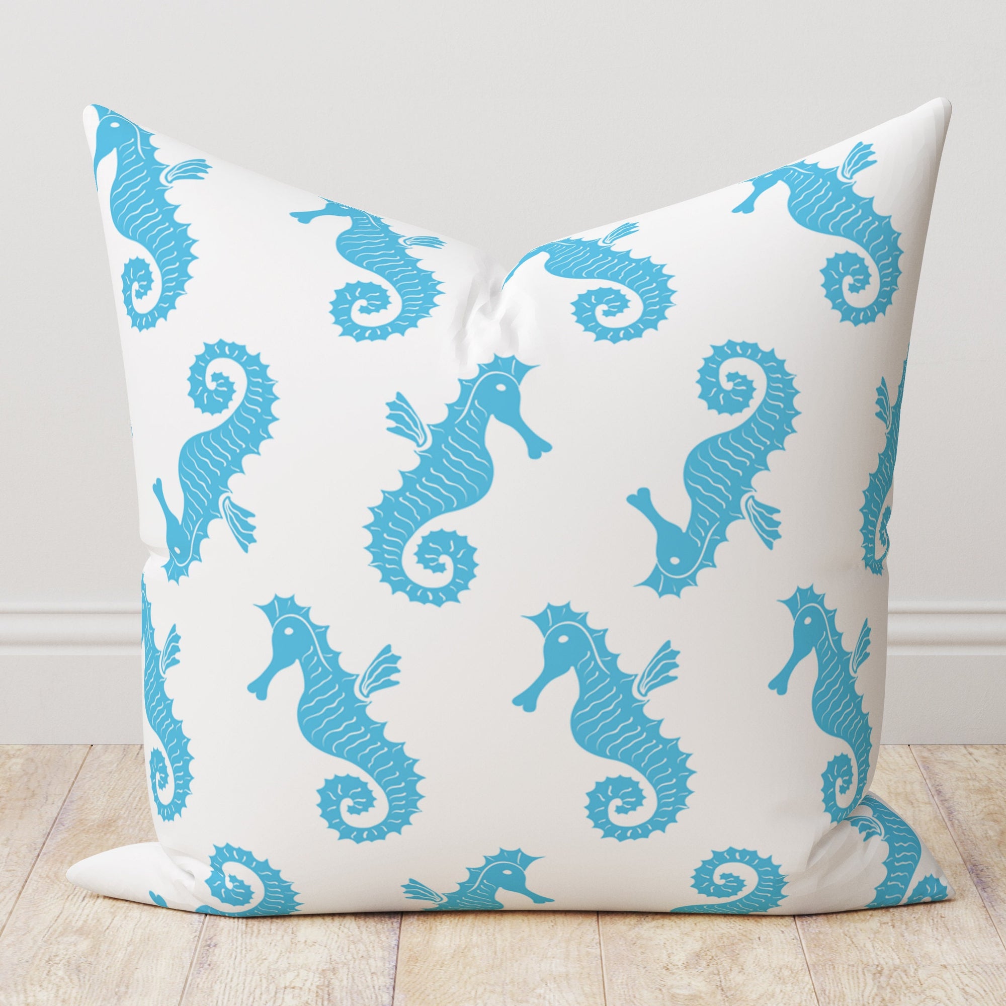 Nautical Pillow Cover, Anchor Pillowcase, Coastal Pillow Case, Seahorse Cushion Cover, Dolphin Throw Pillow Cover, Starfish Pillow Case