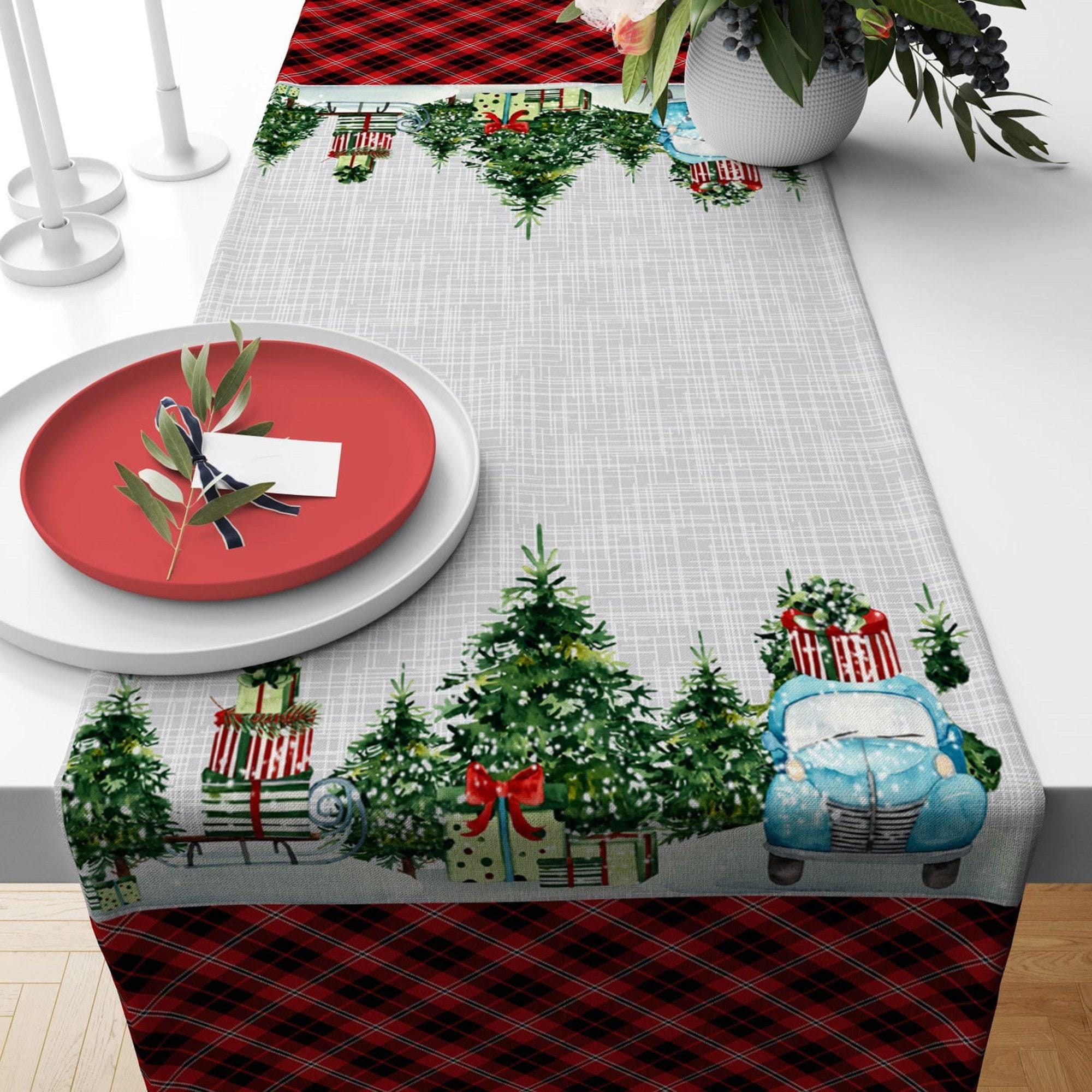 Christmas Table Runner, Christmas Table Decoration, Christmas Party Table, Christmas Decor,  Christmas Gift