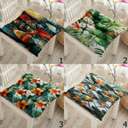 Tropical Floral Chair Cushions, Hawaiian Leaf Seat Pad Covers, Exotic Summer Patio Pillows, Botanical Island Decor Chair Pads
