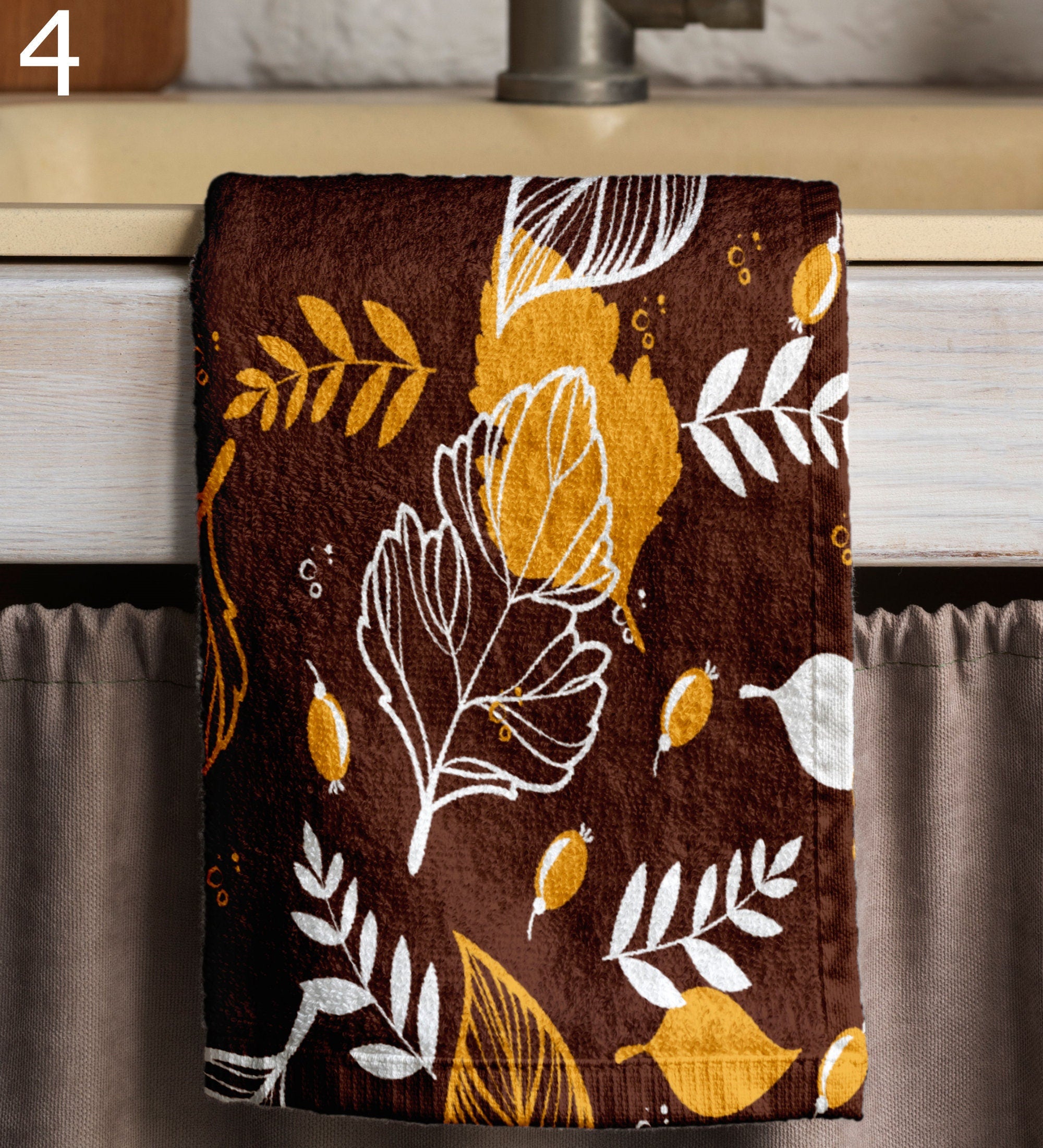 Autumn Leaves Tea Towels, Fall Dish Towel, Fall Leaf Hand Towel, Orange Leaves Kitchen Towels, Autumn Leaf Tea Towels Kitchen Decor