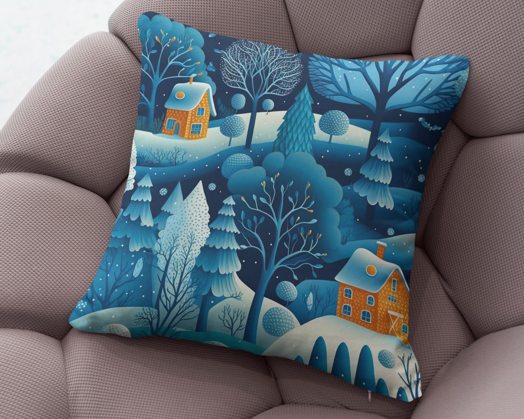 Vintage Christmas Pillow Covers, Christmas Pine Tree Cushion Cover, Modern Vintage Xmas Pillow Cover, Holly Pine Tree Pillow Cover