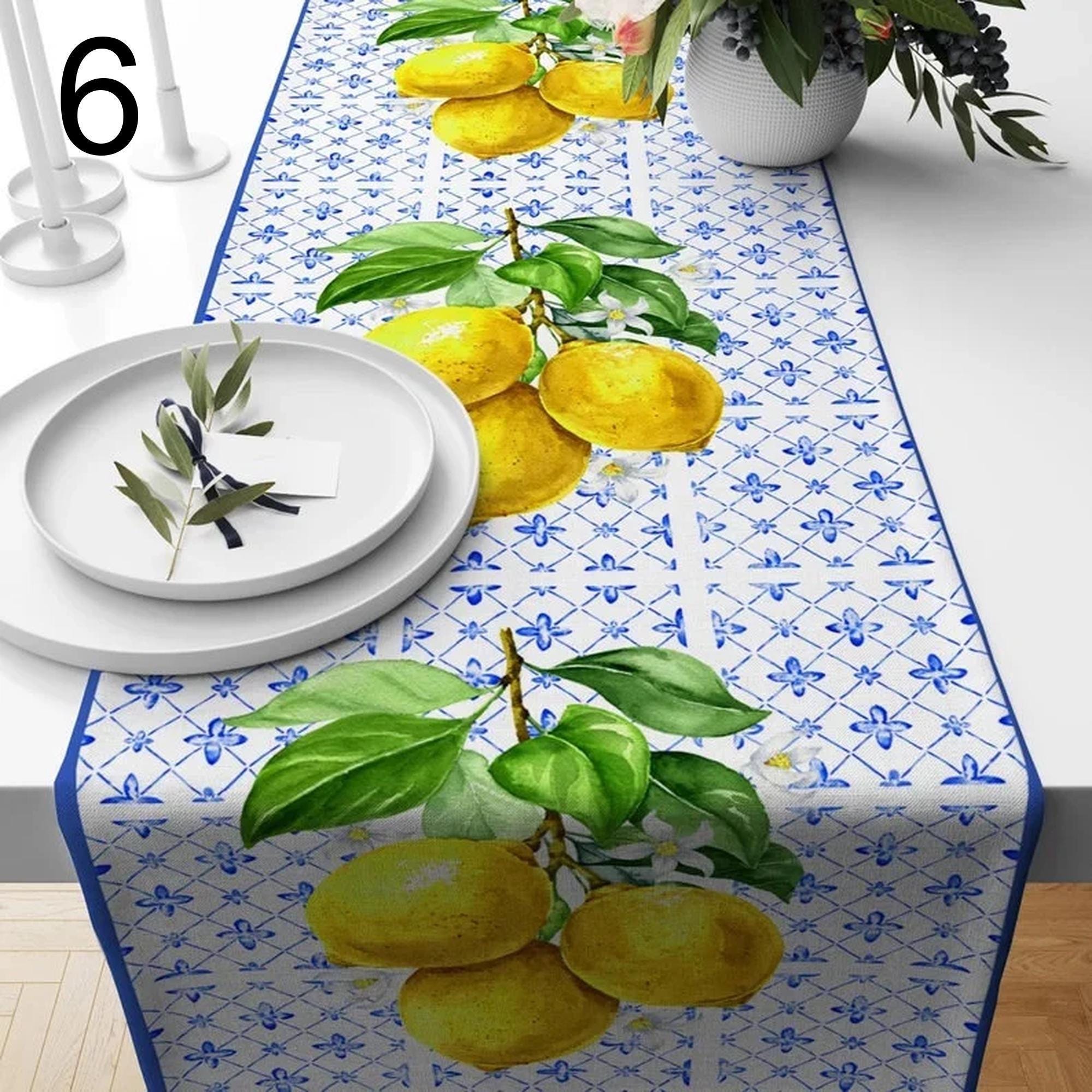 Lemon Table Runner, Yellow Lemon Table Runner, Farmhouse Lemon Table Runner, Lemon Kitchen Dining Table Runner