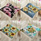 Sunflower Seat Pads, Floral Chair Cushions, Country Style Kitchen Chair Pillow, Rustic Flower Chair Pads, Indoor Outdoor Sunflower Cushions