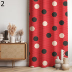 Retro Polka Dot Window Curtains, Mid Century Curtain Panels, Retro Window Drapes, MCM Polka Dot Curtains, 70s Retro Living Room Curtains