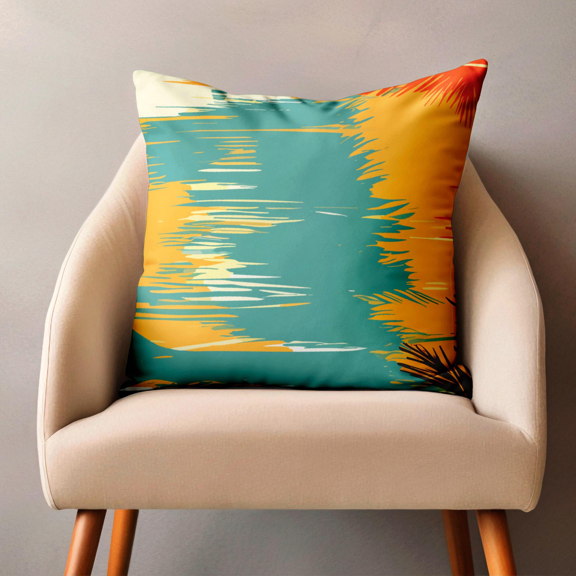 Retro Palm Leaves Pillow Covers, Tropical Vintage Pillow Covers, Vintage Palm Tree Pillowcase, Tropical Pillowcase, Palm Cushion Covers