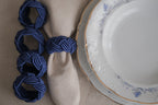 Colorful Rayon Knot Napkin Ring, Rustic Handmade Napkin Holder, Wedding Napkin Rings, Turks Head Style Rustic Napkin Holders