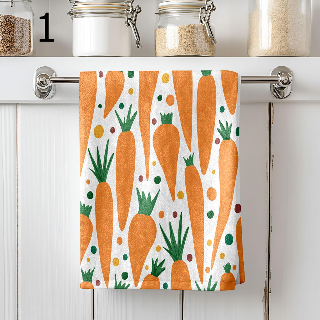 Easter Carrot Tea Towels, Happy Easter Tea Towels, Cute Easter Dish Towel, Carrot Kitchen Towels, Easter Hand Towel