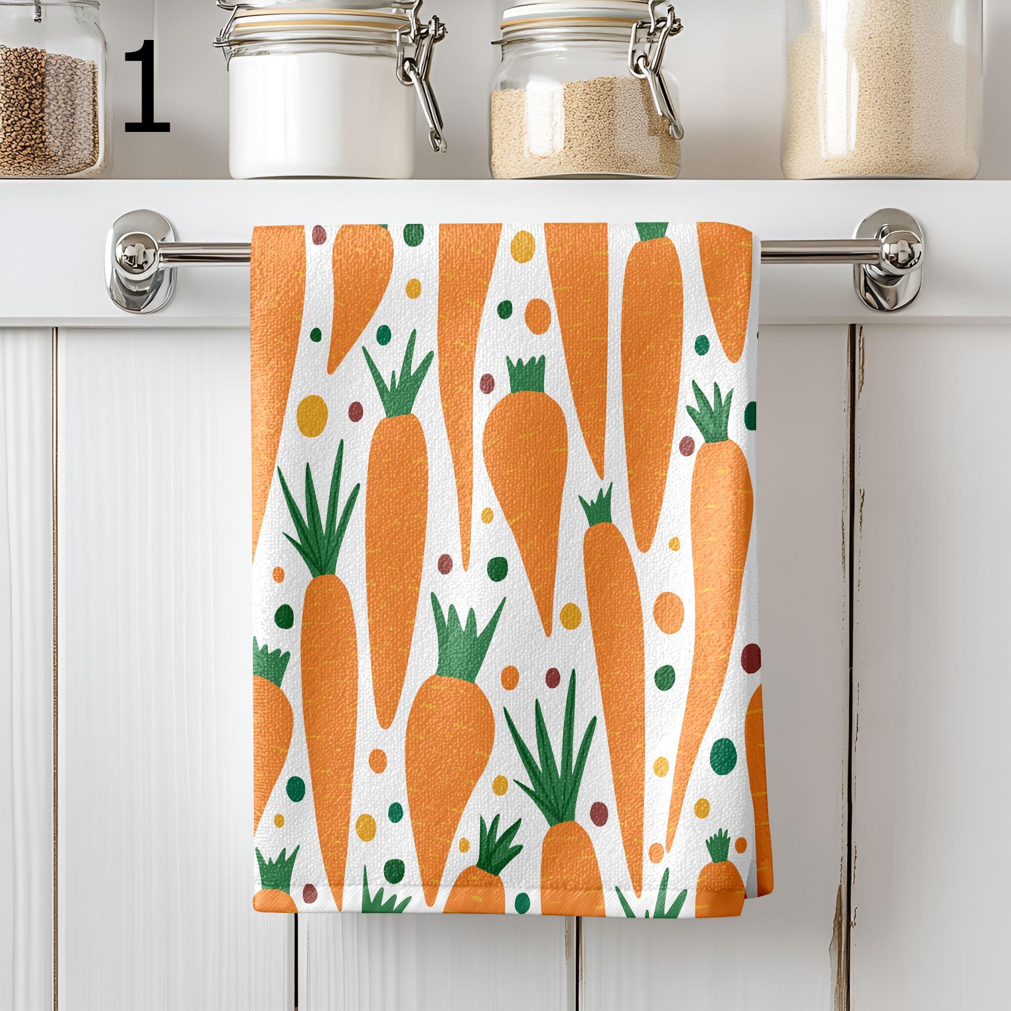 Easter Carrot Tea Towels, Happy Easter Tea Towels, Cute Easter Dish Towel, Carrot Kitchen Towels, Easter Hand Towel