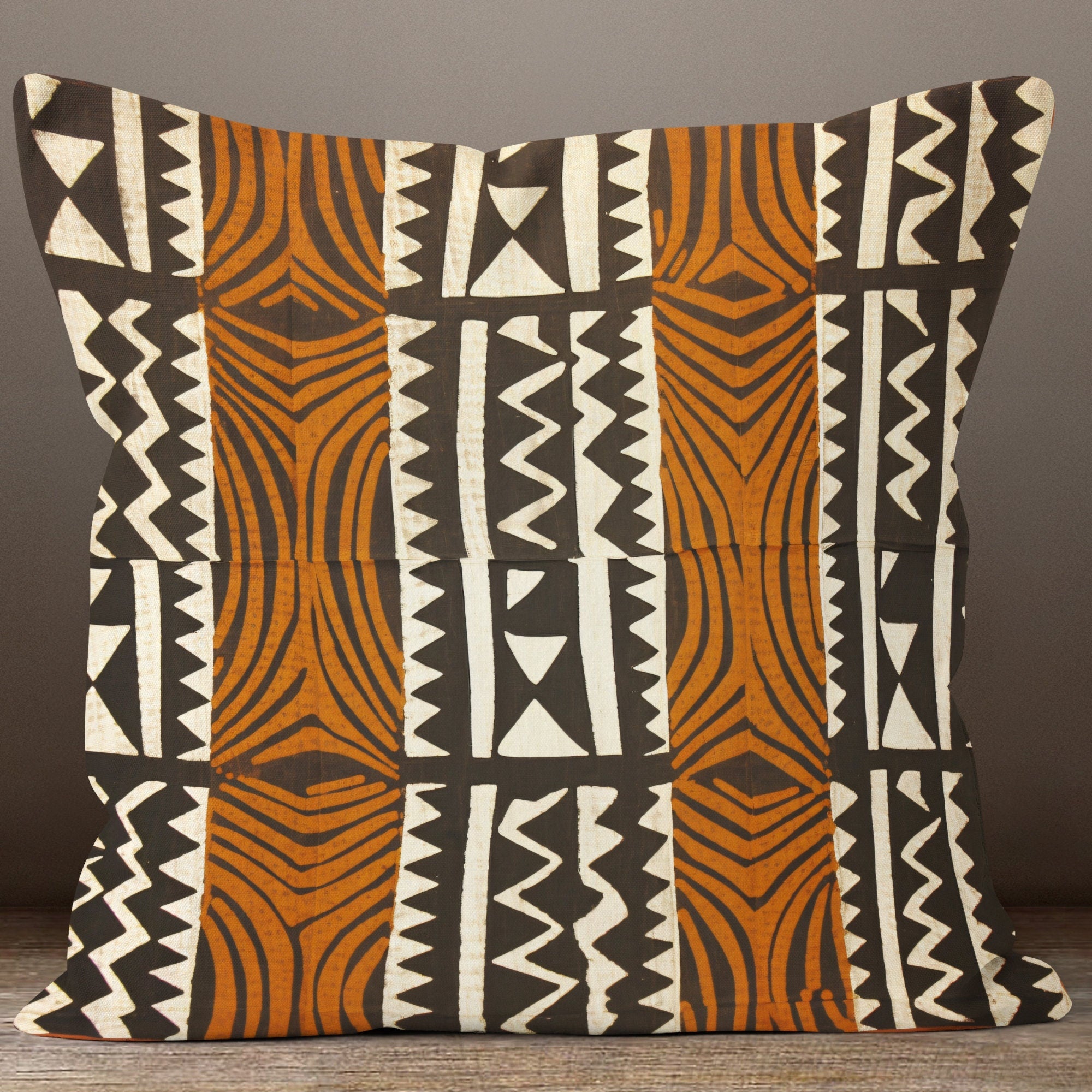 Mudcloth Pillow Covers, African Mudcloth Digital Print Cushion Cover, African Ethnic Pillowcase, Ethnic African Throw Pillow Covers